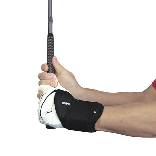 Golf Wrist Training Aid, Golf Swing Training Aid,Adjustable Golf Wrist Brace, Wrist Band for Swing Correction, Alignment Practice Tools for Golf Beginners, Fit Left Hand, Large, Black