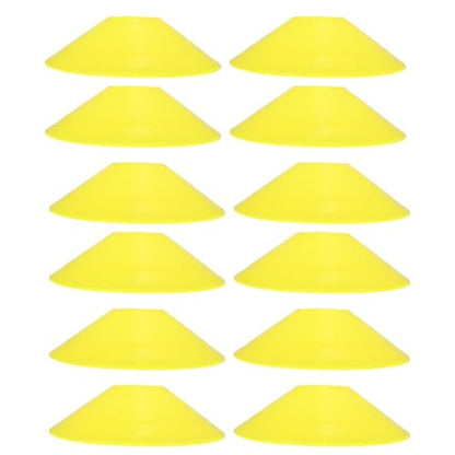 Ciieeo 12pcs Yellow Portable Disc Cones Football Training Plates Multi-Function Soccer Agility Markers for Sports Practice and Coaching