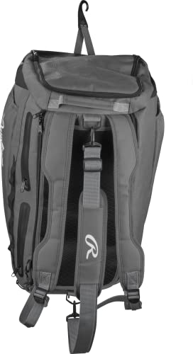 Rawlings | MACH Hybrid Backpack/Duffle Equipment Bag | Baseball & Softball | Multiple Colors - color: Graphite
