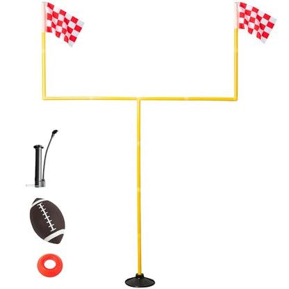 Portable Football Field Goal Post Set with Football-Backyard Kicking Field Goals for Kids Youth and Adults - 6 ft x 4 ft(2 ft-6 ft in Height)