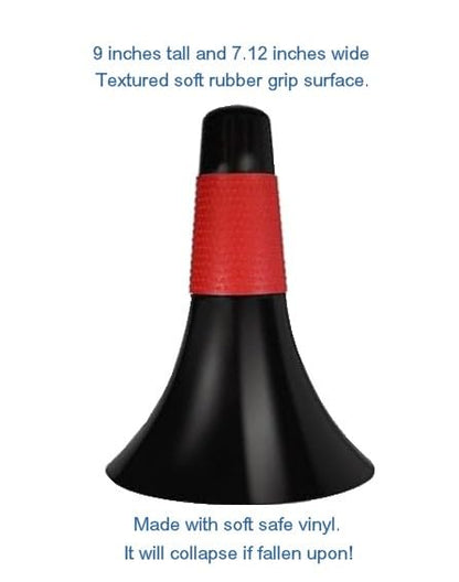9 Inch Sport Agility Horned Cones, Set of 6, Agility Training Cones for Soccer, Basketball, Football, Kids Sport Practice