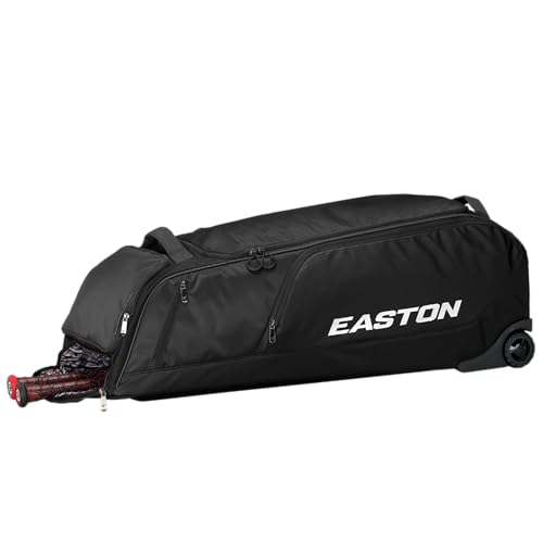 Easton | Dugout | Baseball & Fastpitch Softball | Wheeled Bag | Multiple Colors - color: Black
