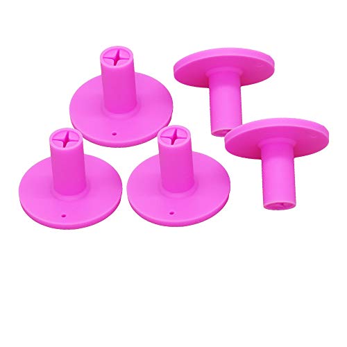 Golf Rubber Tee Holder Set for Golf Driving Range Tee Practice Tool Pack of 5 - color: Pink
