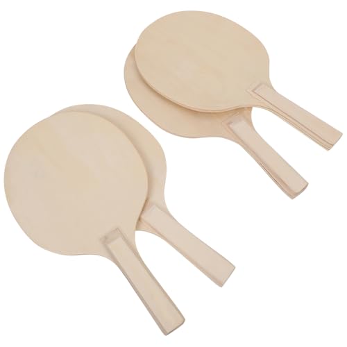 BESPORTBLE Racket Suit 4pcs Wooden Beach Paddles with Comfortable Grip for Outdoor Sports Badminton and Table Tennis Fun