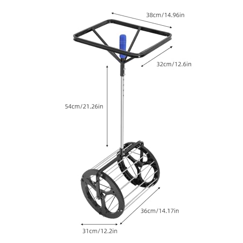 Automatic Tennis Ball Picker, 80 Balls Capacity, 2 in 1 Tennis Collector Basket with Adjustable Height, Rolling Ball Catcher with Handle, Portable Hopper for Gym Court, Club, School