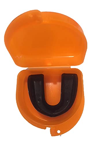 Soccer Mouth Guard case, Mouthguard case, Retainer Case - Soccer Power Ball - color: Orange
