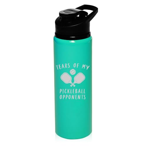 25 oz Water Bottle Sports Travel Mug Gift Tears Of My Pickleball Opponents Funny (Teal) - color: Teal
