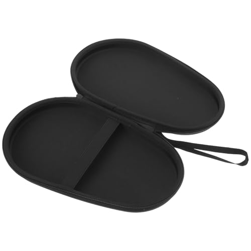OSALADI Table Tennis Paddle Case Portable Eva Hard Shell Ping Pong Bat Storage Bag Black Nylon Cover for Sports and Game Room