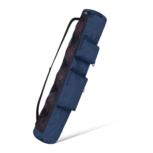 VISEMAN Mesh Equipment Bag for Balls Heavy Duty Sport Equipment Bag with Adjustable Shoulder Straper Design for Gym Training,Soccer,Football,Basketball,Volleyball - color: Navy Blue