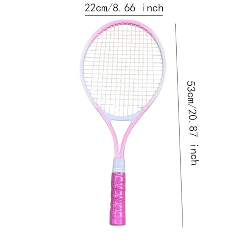 Menolana Tennis Racket Tennis Equipment Aluminum Alloy Frame Tennis Racquet High Strength Nylon Strings for Practice Training Garden - color: Pink