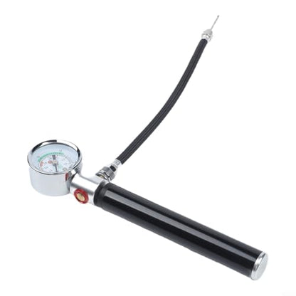 Portable Bike Pump, Aluminum Alloy Tire Inflator with Pressure Gauge, for American and Valves, Basketball Needle Included - size: Basketball model