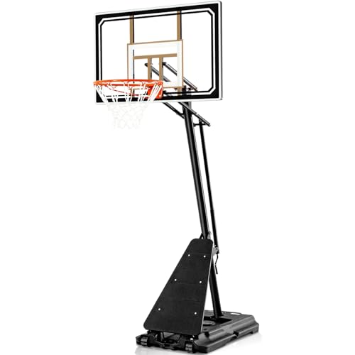 BACKYARD BLITZ Basketball Hoop,5.3-7.3FT &8-10FT Adjustable Basketball Hoop Outdoor,44in&48in Backboard Portable Basketball Goal