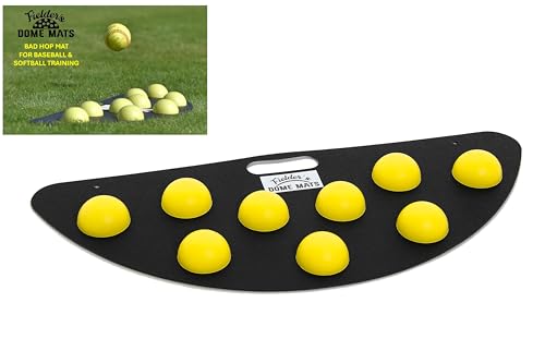 Fielder's Dome Mat – Baseball and Softball Bad Hop Training Equipment for Fielding Practice, Agility, Hand-Eye Coordination and Reaction Speed. Durable, Multi-Surface Compatible. 33.5" x 14" x 1.75"