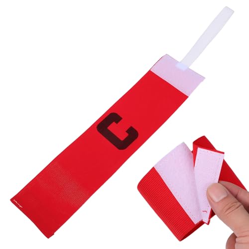 NOLITOY Soccer Captain Armband Football Bands for Adult Youth, Adjustable Soccer Rugby Basketball Player Bands 5. 31 Inch - color: Red