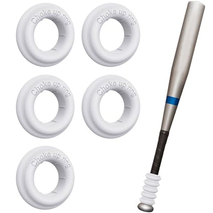 MIPREZT 5 Packs Baseball Bat Grip Choke Up Rings Choke Ring Baseball Softball Teeball Tball Bat Choke Up Ring Bat Knob Baseball Bat Accessories - color: White