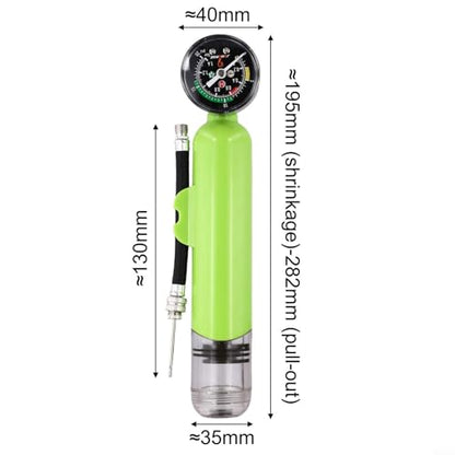 Portable Hand Pump for Sports Balls with Pressure Gauge, Air Pump for Basketball Football Volleyball, Wear-Resistant ABS Inflator(green)