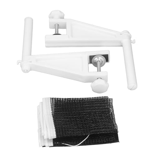 Table Tennis Net and Post Set, Portable Folding Adjustable Table Tennis Net with Screw On Clamp, Durable Plastic Mesh for Indoor Outdoor Play
