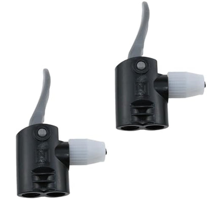 Black Dual Head Bike Pump Adapter Valve Quick Pump Fitting Replacement Nozzle Tire Valve Connector Valve Adapter 2PCS