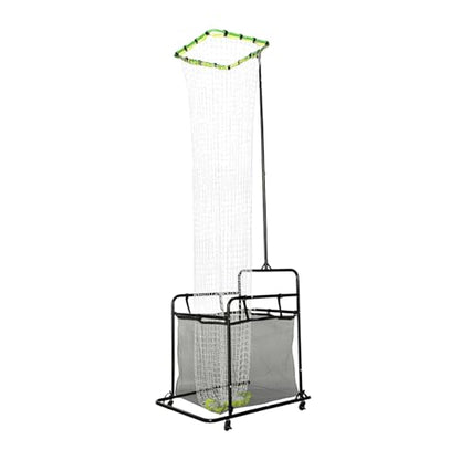 Volleyball Setter Training Equipment, Volleyball Setter Trainer Net Adjustable Angle & Height with Rolling Wheels & Ball Collection Bag for Professional Beginner Serving, Passing, Spiking