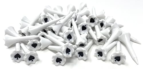 NorthPointe 1 ½” Plastic Golf Tees – Short Tees for Irons, Par Threes, Hybrids, and Driving Range - Pack of 50 or 100 Bulk in High Visibility White Durable Plastic - color: Par 3 Ace