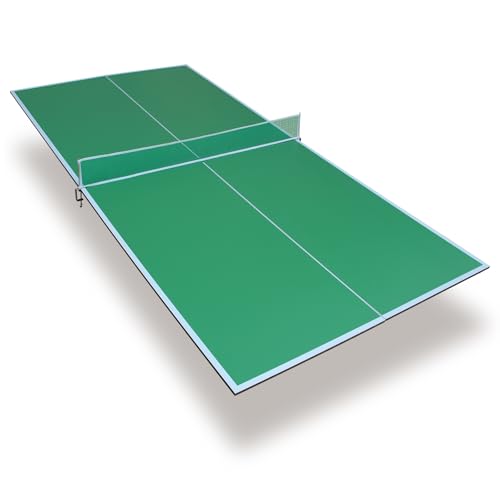 7/8/9ft Mid-Size Ping Pong Conversion Top with Net Set for Billiard and Pool Tables - Regulation Top Converts Billiards into Ping Pong Table Blue/Green/Black - color: Green, size: 8 FT