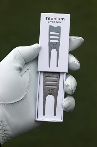 Fastfuse Titanium 4-in-1 Golf Divot Repair Tool & Ball Marker - Club Tee - Groove Cleaner - Putting Alignment Aid - color: Stone Washed