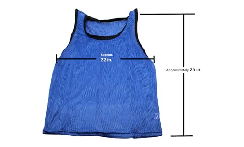 BlueDot Trading Adult & Youth Scrimmage Training Vests for Soccer, Basketball & More – Available in 1, 6, 12, 24 Packs - color: Blue, style: Adult 1 Pack