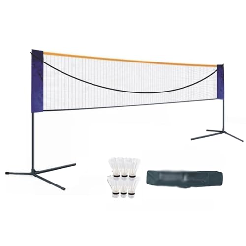 Portable Badminton Net Stand,Freestanding Badminton Posts,Indoor Outdoor Volleyball Poles,with Net and Backpack,Athletic Training Equipment for Ballpark Beach Drive (One Color Leng