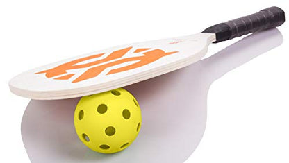 Recruit by Onix Pickleball Starter Set - Includes Two Poplar Wood Paddles and Two Yellow Balls