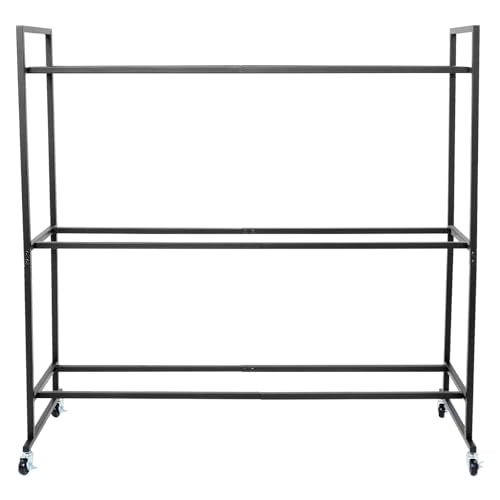 Rolling Medicine Ball Rack, 3-Tier Storage Cart Storage Stand with Handle and 4 Locking Wheels, for Home Gym and Studio, Black