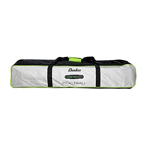 Baden Champions Portable Outdoor Official Size Pickleball Net Set - 22 ft Net, 3 Balls, 4 Wood Paddles & Carrying Case