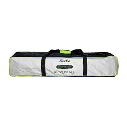 Baden Champions Portable Outdoor Official Size Pickleball Net Set - 22 ft Net, 3 Balls, 4 Wood Paddles & Carrying Case
