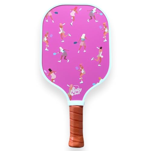 Rally Club Pickleball Paddles for Men Women | Carbon Fiber Polymer Honeycomb Composite Core | Lightweight Durable | Uniquely Designed Stylish for Singles Doubles - color: Forever Young x Les Nenettes