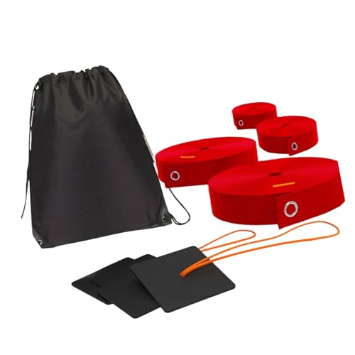 Regulable Volleyballs Boundaries Markers Includes Sand Anchors and Storage Net Bag Beach Boundaries Line Professional Outdoor Gear - color: Red