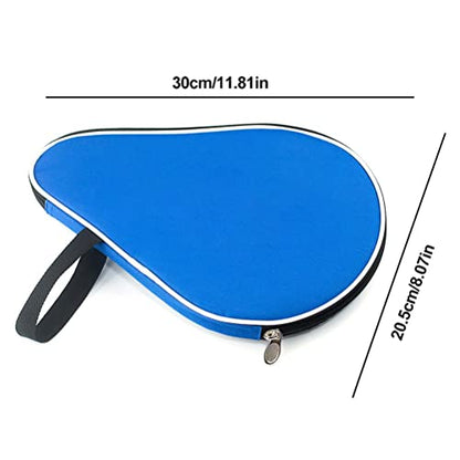 Table Tennis Racket Case Cover Paddle Carry Bag with Ball Storage Pocket Paddle Bat Cover Carry Bag - color: blue