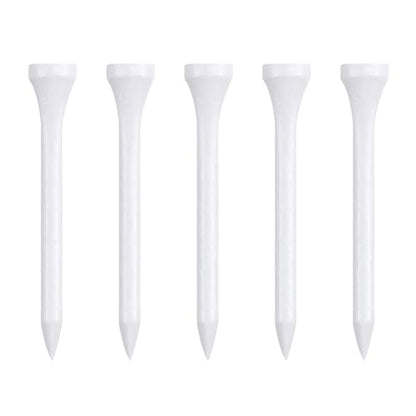 Wooden Golf Tees 3-1/4", 2-3/4", 1-1/2" Available,100 Count (Natural Color, White, Black, Blue, Red, Pink) - color: White, size: 2 3/4 inch