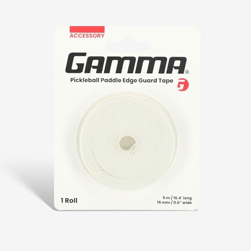 Gamma Sports Pickleball Paddle Edge Guard Tape - White, Racquet Protection, Fits Any Paddle, Durable, Easy Application - color: White, size: 5 m roll
