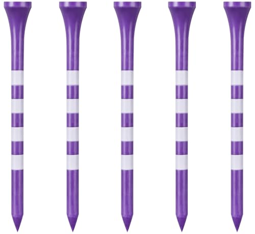 Wooden Golf Tees 3-1/4", 2-3/4", 2-1/8", 1-1/2" Available, 100 Count (Natural Color, White, Black, Blue, Red, Green, Yellow, Pink, Orange) - color: Purple, size: 2 3/4 Inch