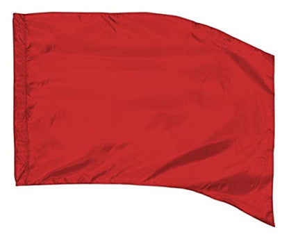 Red Color Guard Flag, Curved Rectangle Solid Color Flag for Practice, Made of Easy to Clean Polyester Habutai
