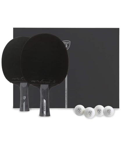 Killerspin SVR 2U Black Paddle Set of 2 Rackets with 4 Balls and Foam Protective Paddle Storage Case