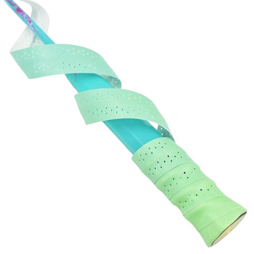 Senston 2pcs Racquet Grips Tape Overgrip for Tennis/Badminton/Squash Racquet Handle Grips - color: Green, style: Keel