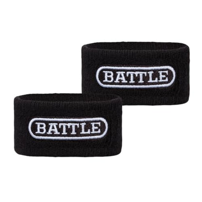 Battle Sports Thick Football Armbands- Wrist Bands for Football, High-Performance Bands with Ultra-Soft Material to Wick Away Sweat and Keep Hands Dry- Includes 2 Wrist Bands - color: Black