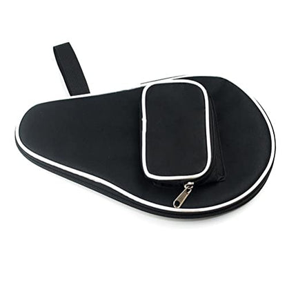 Table Tennis Racket Case Cover Paddle Carry Bag with Ball Storage Pocket Paddle Bat Cover Carry Bag - color: black