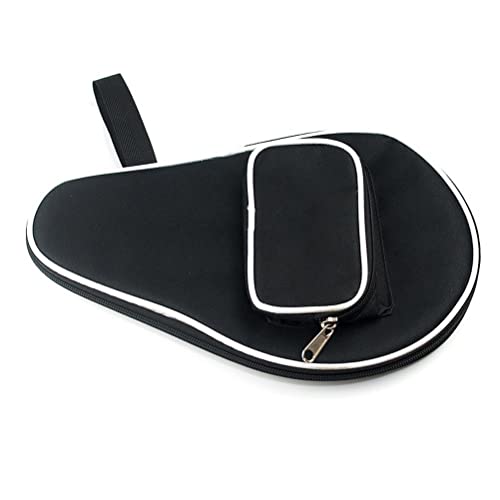 Table Tennis Racket Case Cover Paddle Carry Bag with Ball Storage Pocket Paddle Bat Cover Carry Bag - color: black