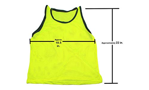 BlueDot Trading Adult & Youth Scrimmage Training Vests for Soccer, Basketball & More – Available in 1, 6, 12, 24 Packs - color: Yellow, style: Youth 1 Pack