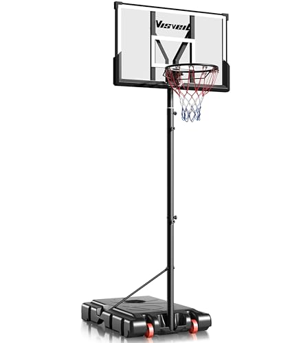 Basketball Hoop,Portable Basketball Hoop System for Outdoor, Adjustable Height 5.7-10ft 45in Backboard Basketball Goal for Kids Teen and Adult