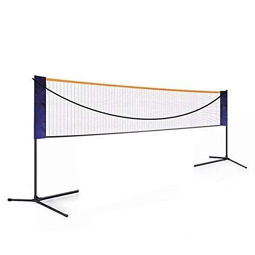 20FT Portable Badminton Net Set, Height Adjustable Tennis Net, Polypropylene Fiber Sports Nets Set, Volleyball Training Court Sports Tool for Indoor Outdoor Court Backyard and Beach Games