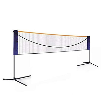 20FT Portable Badminton Net Set, Height Adjustable Tennis Net, Polypropylene Fiber Sports Nets Set, Volleyball Training Court Sports Tool for Indoor Outdoor Court Backyard and Beach Games