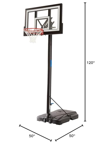 Lifetime Adjustable Portable Basketball Hoop, 50-Inch Backboard, 8-10 ft Height Foot Adjustment