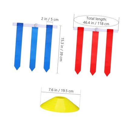 Toddmomy 16-pc Rugby Training Kit Football Flags Set Belts Cones Youth Soccer Equipment Sports Cones for Drills